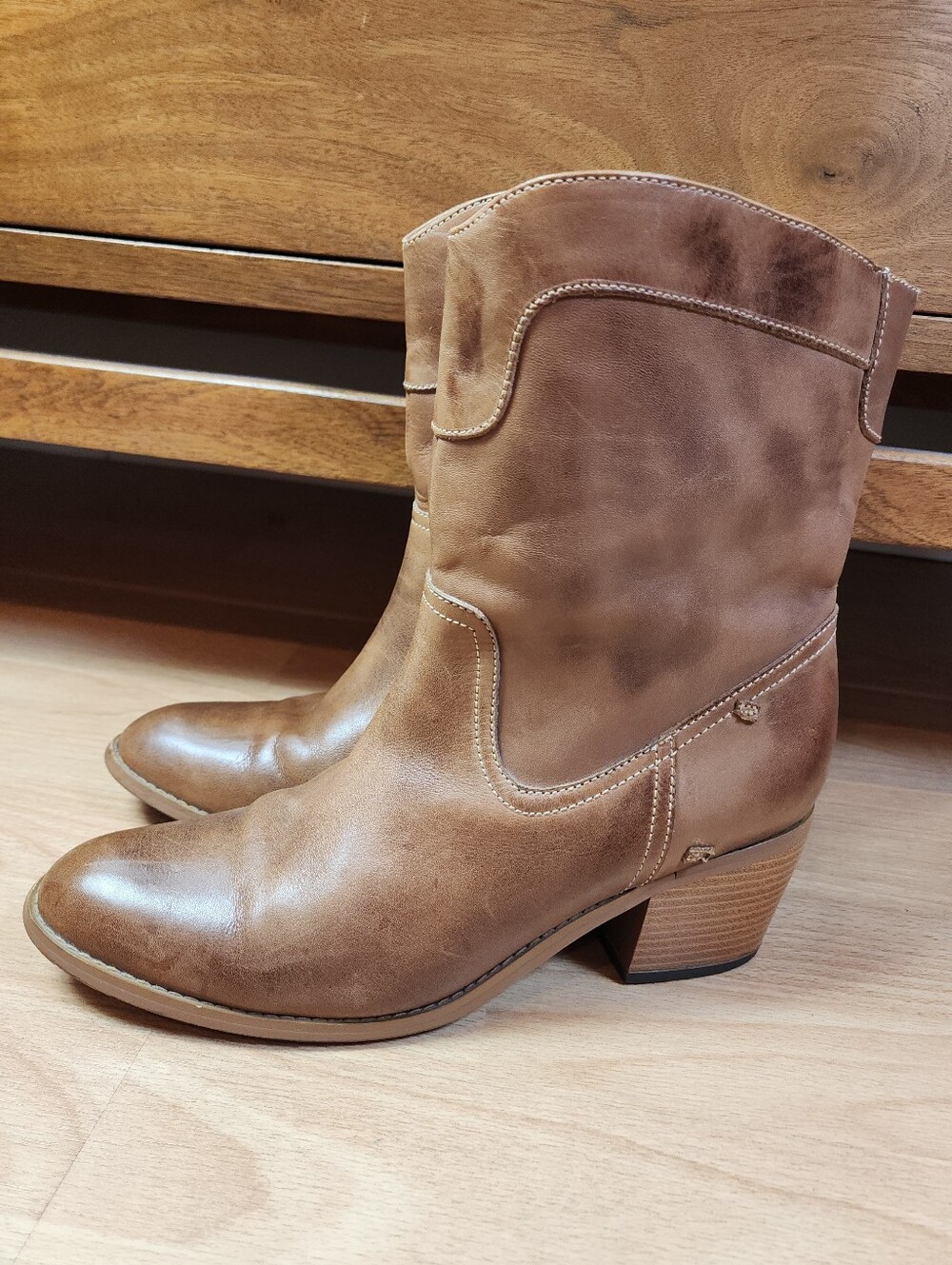 Dingo Brown Leather Boot Booties Women's Size 10 Boho Western Country Cowgirl